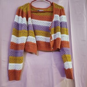 SO Women's Colorful Striped Cardigan
